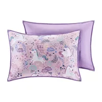 Urban Habitat Kids Ella Unicorn Reversible 100% Cotton  Quilt Set With Throw Pillows