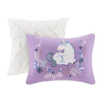 Urban Habitat Kids Ella Unicorn Reversible 100% Cotton  Quilt Set With Throw Pillows