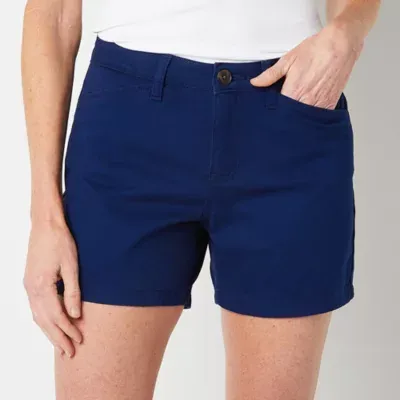 St. John's Bay Womens Mid Rise 5" Chino Short