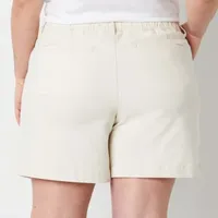 a.n.a Womens Mid Rise Chino Short-Plus