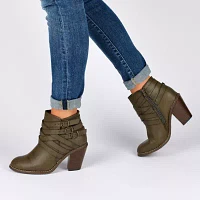 Journee Collection Womens Strap Stacked Heel Booties