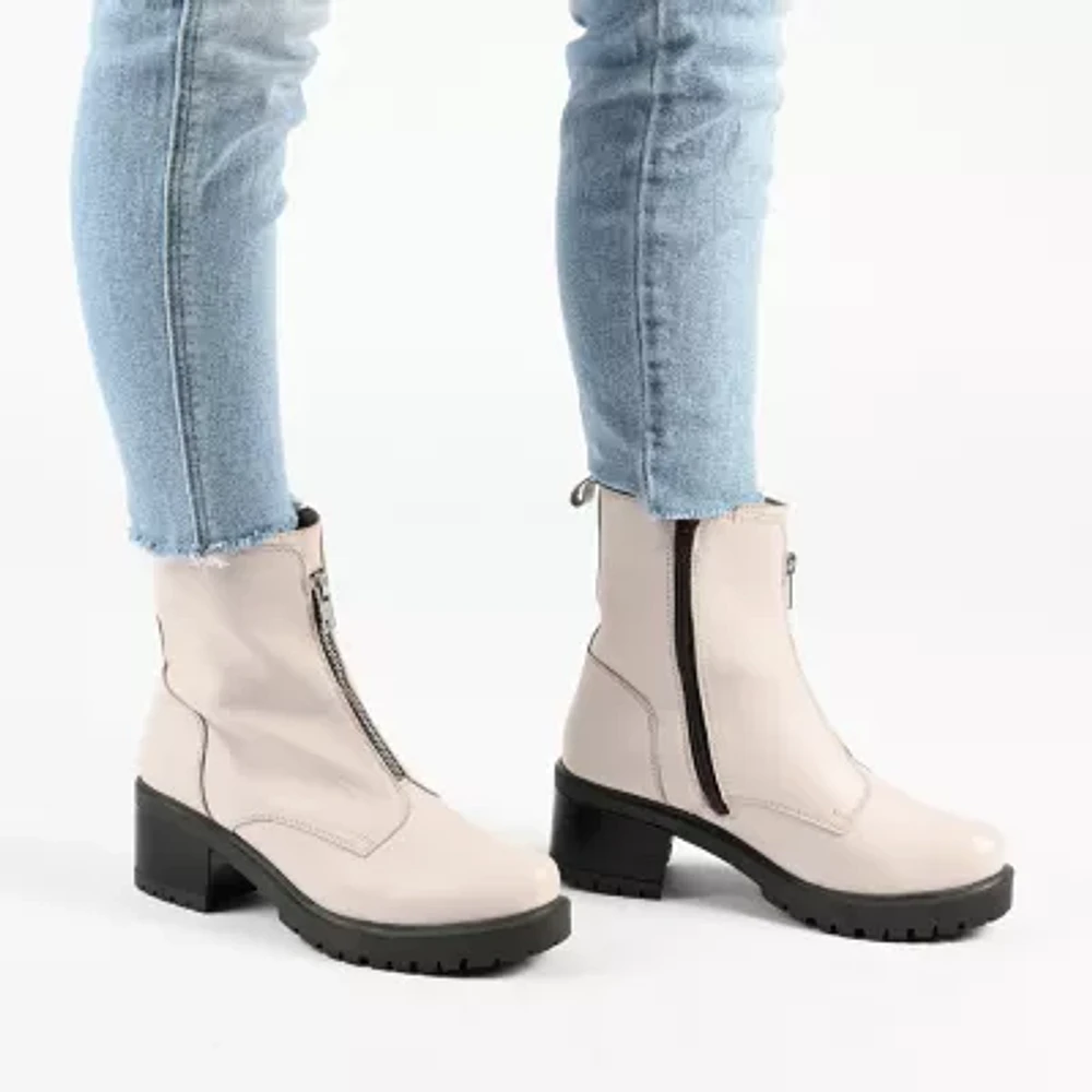 Journee Signature Womens Norrah Stacked Heel Booties