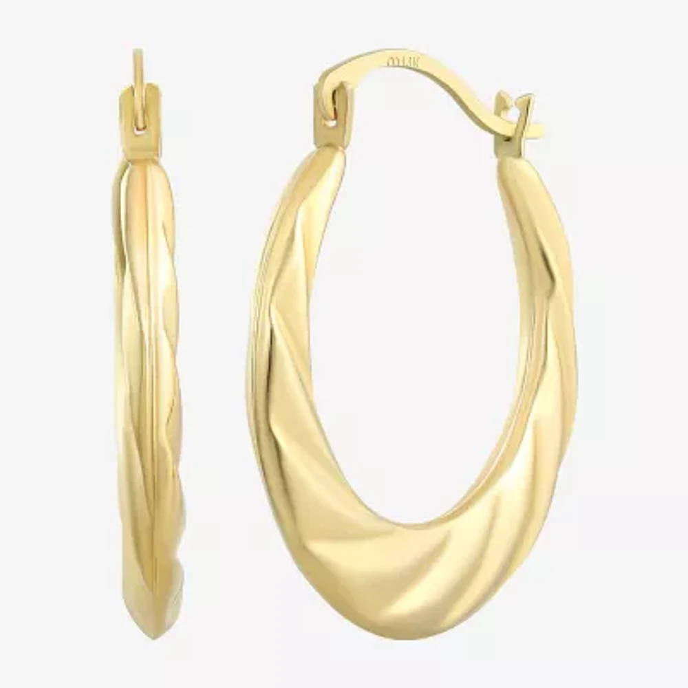 10K Gold 20mm Round Hoop Earrings