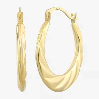 10K Gold 20mm Round Hoop Earrings