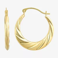 10K Gold 20mm Round Hoop Earrings