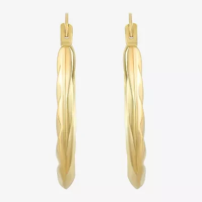 10K Gold 20mm Round Hoop Earrings