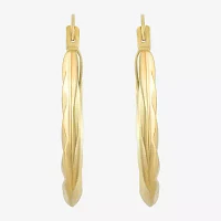 10K Gold 20mm Round Hoop Earrings