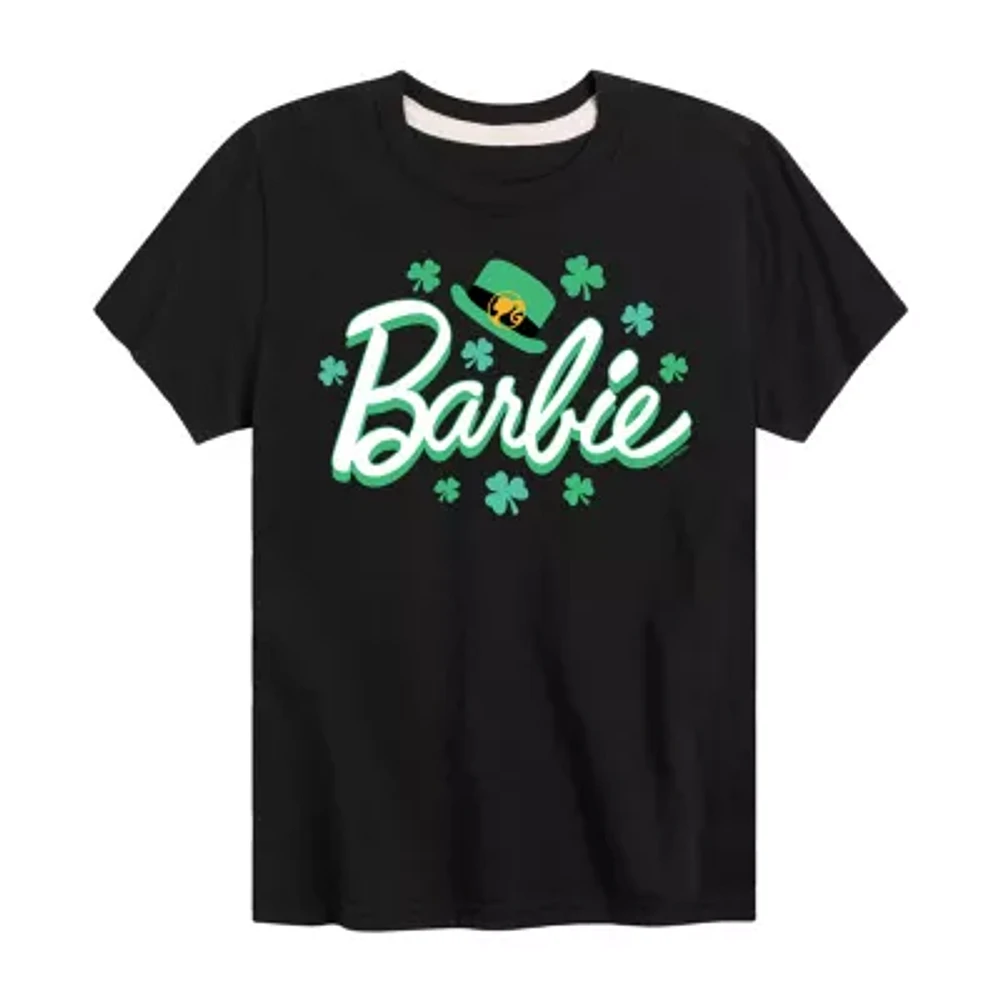 Big Girls Crew Neck Short Sleeve Barbie Graphic T-Shirt