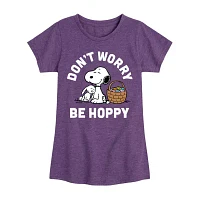 Big Girls Crew Neck Short Sleeve Peanuts Graphic T-Shirt