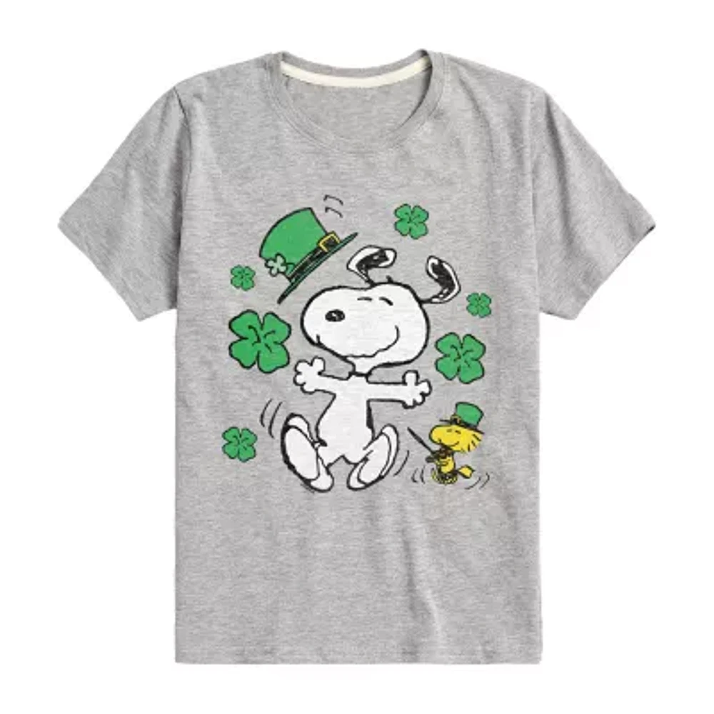 Big Girls Round Neck Short Sleeve Peanuts Graphic T-Shirt