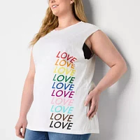 Hope & Wonder Pride Extended Sizes 'Love' Sleeveless Tank Top