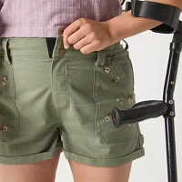 Arizona Womens High Rise Adaptive Easy-on + Easy-off Pull-On Short Juniors