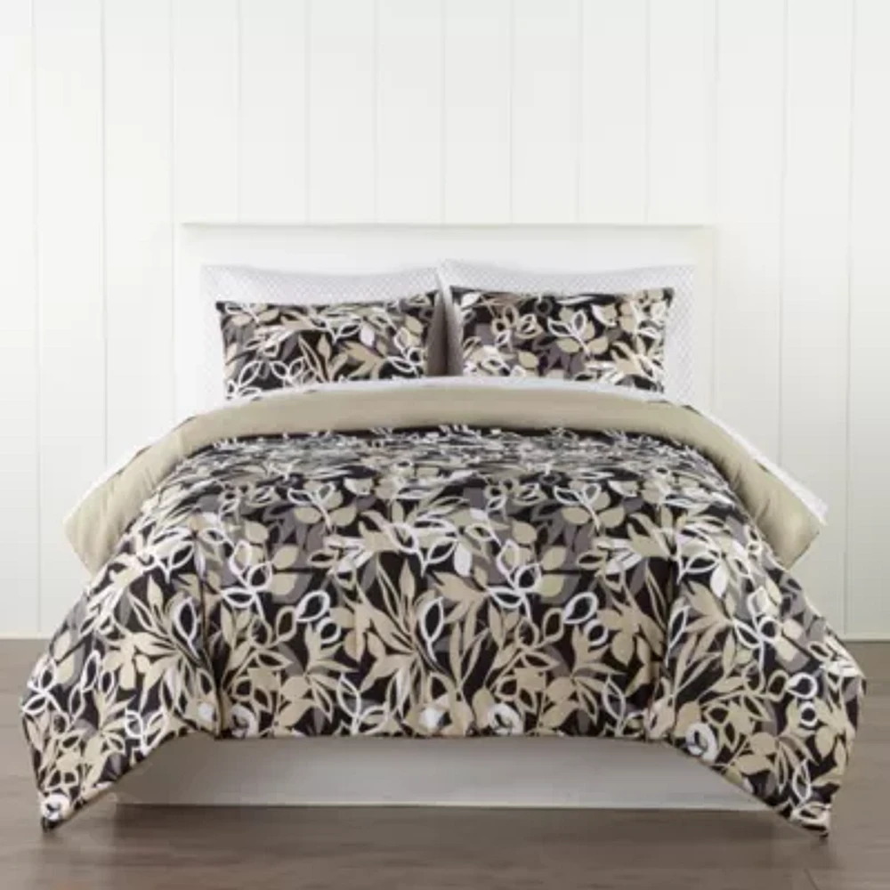 Home Expressions Casey Leaves Complete Bedding Set with Sheets