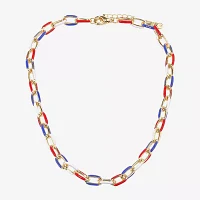 Bijoux Bar Gold Tone 16 1/2 Inch Link Necklace