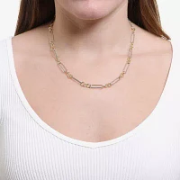 Silver Reflections Pure Silver Over Brass 16 Inch Paperclip Chain Necklace