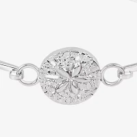 Silver Reflections Silver Tone Pure Silver Over Brass Bangle Bracelet