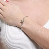 Silver Reflections Starfish Pure Silver Over Brass 9 Inch Solid Bangle Bracelet
