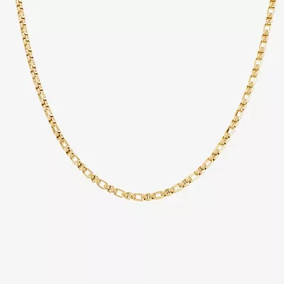 Silver Reflections 14K Gold Over Brass 18 Inch Box Chain Necklace