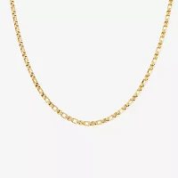Silver Reflections 14K Gold Over Brass 18 Inch Box Chain Necklace
