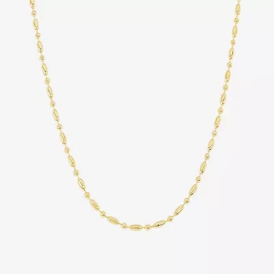 Silver Reflections 14K Gold Over Brass 16 Inch Bead Chain Necklace