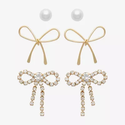 Mixit Hypoallergenic Gold Tone 3 Pair Simulated Pearl Earring Set
