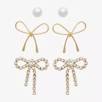 Mixit Hypoallergenic Gold Tone 3 Pair Simulated Pearl Earring Set