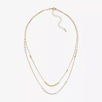 Mixit Hypoallergenic Gold Tone 2-pc. Simulated Pearl 19 Inch Cable Strand Necklace