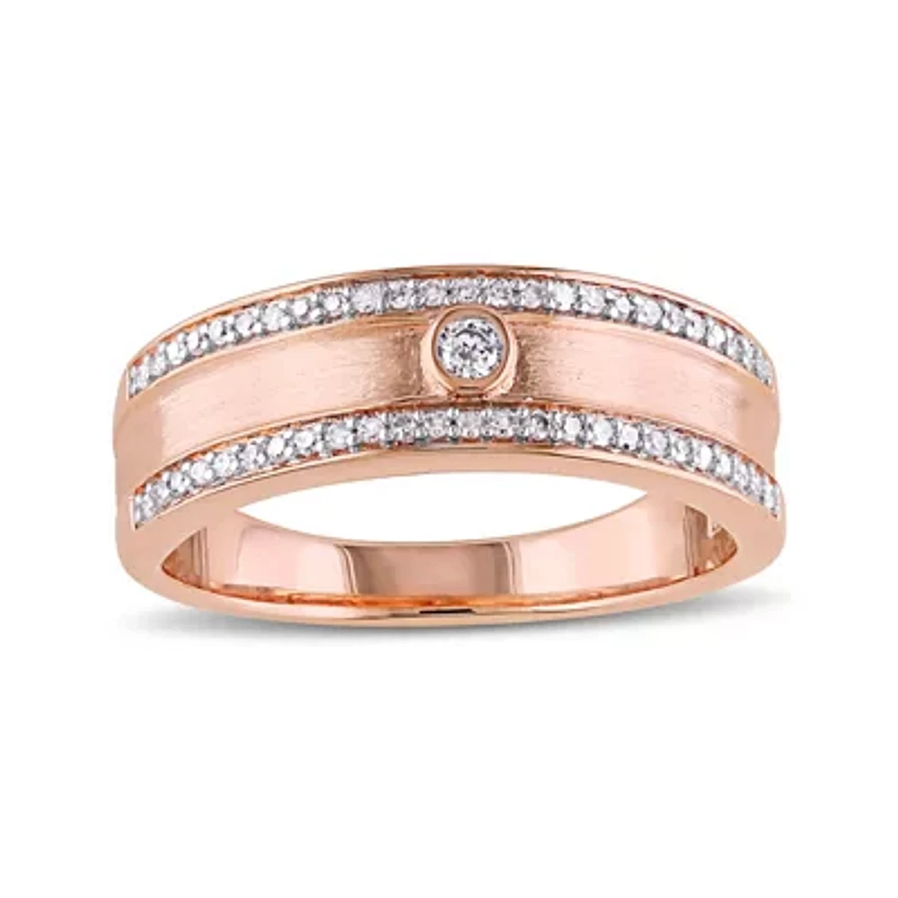 1/5 CT.T.W. Natural Diamond 10K Rose Gold Wedding Band