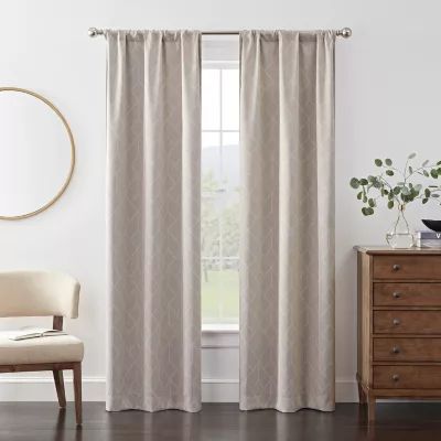 Eclipse Kerry Geo Diamond Rod Pocket Energy Saving Blackout Set of 2 Curtain Panels