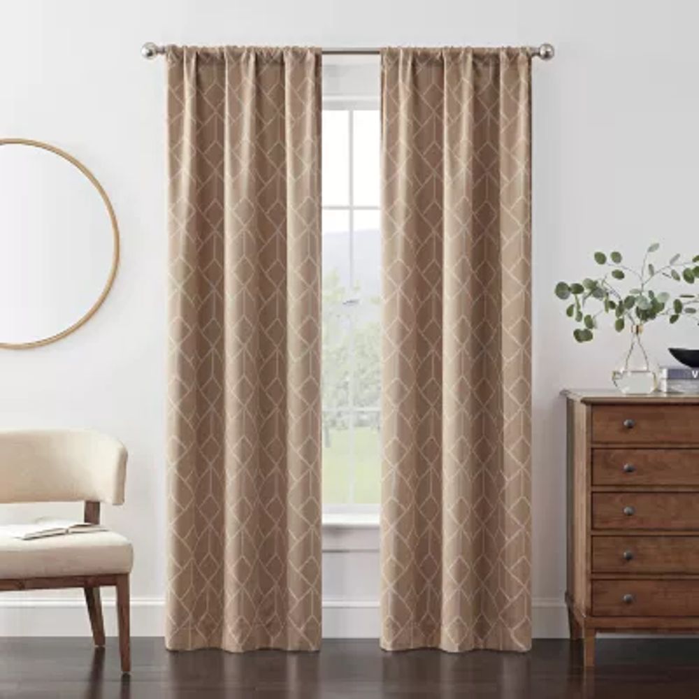 Eclipse Kerry Geo Diamond Rod Pocket Energy Saving Blackout Set of 2 Curtain Panels