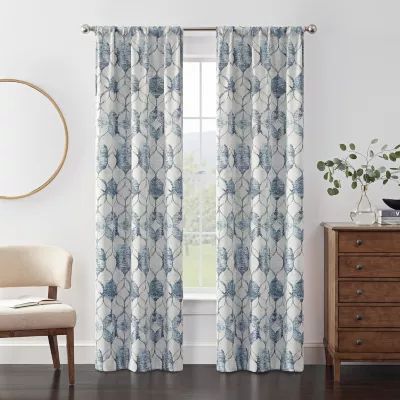 Eclipse Kerry Outline Ogee Energy Saving Blackout Rod Pocket Set of 2 Curtain Panel