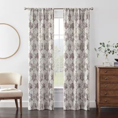 Eclipse Kerry Outline Ogee Energy Saving Blackout Rod Pocket Set of 2 Curtain Panel