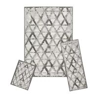 Achim Capri 3-pc. Distressed Lattice Rectangular Rug Set
