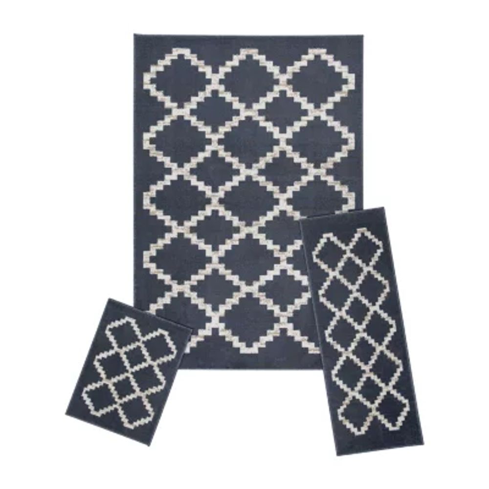 Achim Capri 3-pc. Ogee Rectangular Rug Set