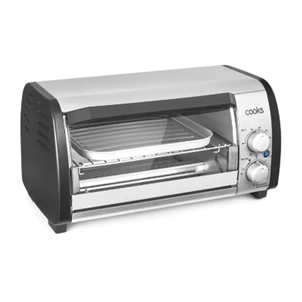 Cooks 6-Slice Brushed Stainless Steel Toaster Oven With Air Fry