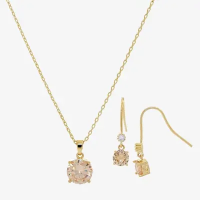 Sparkle Allure 2-pc. Cubic Zirconia 14K Gold Over Brass Round Jewelry Set