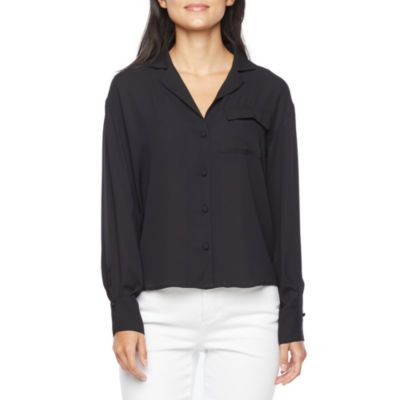 Worthington Tall Womens Long Sleeve Regular Fit Button-Down Shirt