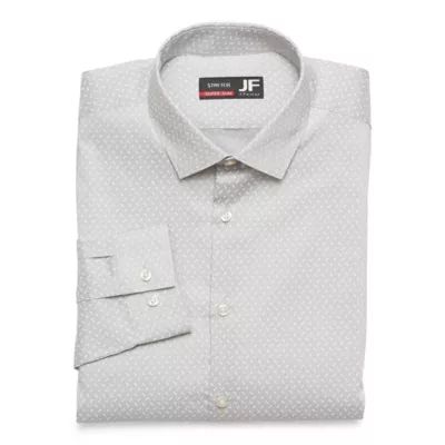 J. Ferrar Mens Super Slim Fit Easy Care Stretch Fabric Long Sleeve Dress Shirt