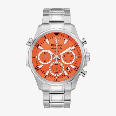 Bulova Mar Star Series B Mens Chronograph Silver Tone Stainless Steel Bracelet Watch 96b395