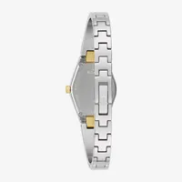 Bulova Modern Gemini Womens Diamond Accent Two Tone Stainless Steel Bangle Watch 98p218