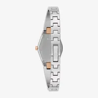 Bulova Modern Gemini Womens Diamond Accent Silver Tone Stainless Steel Bangle Watch 98p216