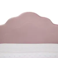 Upholstered Platform Twin Toddler Bed in Velvety Pink