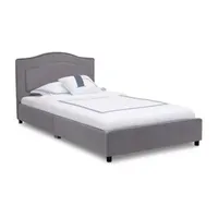 Upholstered Platform Twin Toddler Bed in Gray