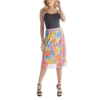 24seven Comfort Apparel Womens Mid Rise Stretch Fabric A-Line Skirt