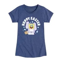 Little & Big Girls Crew Neck Short Sleeve Spongebob Graphic T-Shirt
