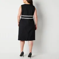 Black Label by Evan-Picone Plus Sleeveless Sheath Dress