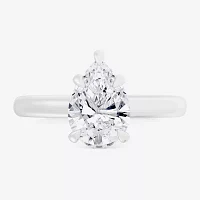 (G-H / Si1-Si2) Womens 3 1/4 CT. T.W. Lab Grown White Diamond 14K Gold Pear Solitaire Engagement Ring