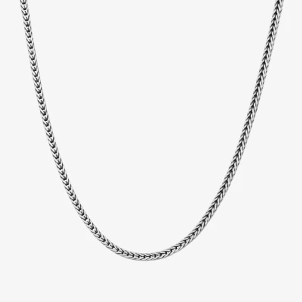 Made in Italy Sterling Silver 22 Inch Solid Link Chain Necklace