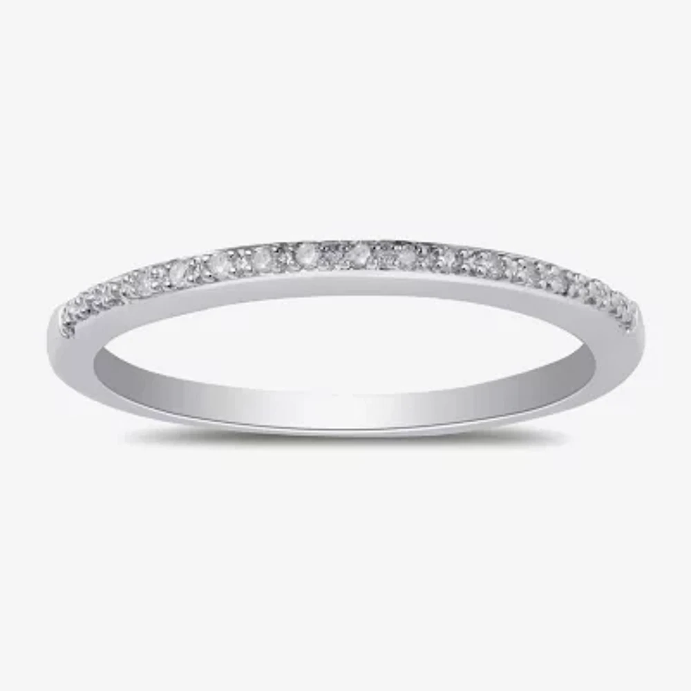 Surrounded by Love 2MM Diamond Accent Natural White Sterling Silver Wedding Band