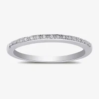Surrounded by Love 2MM Diamond Accent Natural White Sterling Silver Wedding Band